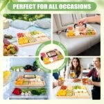 CARLA HOME Bamboo Charcuterie Board with Lid & Handle ideal Gift for Kitchen, Party & Picnic (6 Compartments) - Image 8