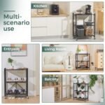 CARLA HOME 3-Tier Foldable Storage Shelf with Wheels for Kitchen, Garage, Pantry or Basement (Black) - Image 2