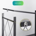 CARLA HOME 3-Tier Foldable Storage Shelf with Wheels for Kitchen, Garage, Pantry or Basement (Black) - Image 8