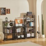 CARLA HOME 3-Tier Foldable Storage Shelf with Wheels for Kitchen, Garage, Pantry or Basement (Black) - Image 9