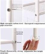 CARLA HOME 3-Tier Over The Toilet Storage Rack with Hooks & Paper Holder for Bathroom & Laundry Room - Image 4