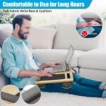 CARLA HOME Oversized Portable Lap Desk with Cushion,Mouse Pad, Tablet and Phone Holder which Fits Up to 17 Inch Laptops for Bed or Sofa (Brown) - Image 4