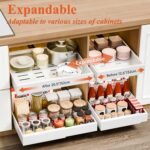 CARLA HOME Pack Pull Out Cabinet Organizer Expandable for Cabinets with Adjustable Slide Out Shelves and Easy Installation (White) - Image 3