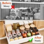 CARLA HOME Pack Pull Out Cabinet Organizer Expandable for Cabinets with Adjustable Slide Out Shelves and Easy Installation (White) - Image 4