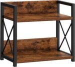 CARLA HOME 2-Tier Countertop Shelf Organizer Rustic Wood Kitchen Spice Rack for Storage, Condiments & Cabinet Organization