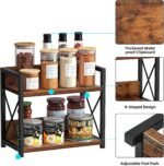 CARLA HOME 2-Tier Countertop Shelf Organizer Rustic Wood Kitchen Spice Rack for Storage, Condiments & Cabinet Organization - Image 4