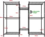CARLA HOME Heavy Duty Clothing Garment Rack Organizer with Hanging Rods & Storage Shelves for Clothes, Shoes & Wardrobe - Image 2