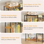 CARLA HOME Heavy Duty Clothing Garment Rack Organizer with Hanging Rods & Storage Shelves for Clothes, Shoes & Wardrobe - Image 5