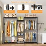 CARLA HOME Heavy Duty Clothing Garment Rack Organizer with Hanging Rods & Storage Shelves for Clothes, Shoes & Wardrobe - Image 6