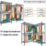 CARLA HOME Heavy Duty Clothing Garment Rack Organizer with Hanging Rods & Storage Shelves for Clothes, Shoes & Wardrobe - Image 7