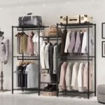 CARLA HOME Heavy Duty Clothing Garment Rack Organizer with Hanging Rods & Storage Shelves for Clothes, Shoes & Wardrobe - Image 9