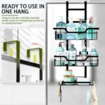 CARLA HOME Over the Door 3-tier Shower Caddy Organizer Shelf with Hooks for Bathroom - Image 4