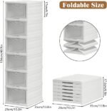 CARLA HOME 6-Tier Stackable Shoe Storage Box Organizer with Clear Door for Closet, Entryway or Cabinet - Image 2
