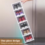 CARLA HOME 6-Tier Stackable Shoe Storage Box Organizer with Clear Door for Closet, Entryway or Cabinet - Image 6