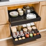 CARLA HOME 2 Pack Pull Out Cabinet Organizer Expandable for Cabinets with Adjustable Slide Out Shelves and Easy Installation (Black)