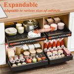CARLA HOME 2 Pack Pull Out Cabinet Organizer Expandable for Cabinets with Adjustable Slide Out Shelves and Easy Installation (Black) - Image 3
