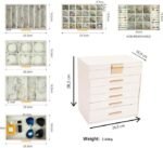 CARLA HOME  6-Layer Large Jewelry Organizer Box for Women with Mirror, Drawers, Hooks & Dividers for Rings, Necklaces, Bracelets, Ideal Gift for Women (White) - Image 3