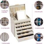 CARLA HOME  6-Layer Large Jewelry Organizer Box for Women with Mirror, Drawers, Hooks & Dividers for Rings, Necklaces, Bracelets, Ideal Gift for Women (White) - Image 6