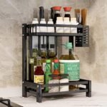 CARLA HOME 2-Tier Kitchen Spice Rack Organizer Storage Shelf for Condiments, Oil Bottles, Utensils, Cutting Board & More - Image 6