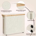 CARLA HOME 2 Pack Toilet Paper Storage Basket Holds Up to 12 Rolls with Bamboo Lid and Handle for RV Closet (White) - Image 4
