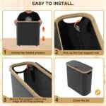 CARLA HOME 2 pack Toilet Paper Storage Basket Holds Up to 12 Rolls with Bamboo Lid and Handle for RV Closet (Black) - Image 7