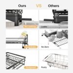 CARLA HOME Expandable Dish Drying Rack with Drainage Spout, Utensil Holder & Drainboardfor Kitchen Countertop Organizer (2 tier) - Image 3