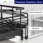 CARLA HOME Expandable Dish Drying Rack with Drainage Spout, Utensil Holder & Drainboardfor Kitchen Countertop Organizer (2 tier) - Image 6