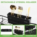 CARLA HOME Expandable Dish Drying Rack with Drainage Spout, Utensil Holder & Drainboardfor Kitchen Countertop Organizer (2 tier) - Image 7
