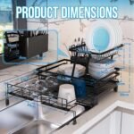 CARLA HOME Expandable Dish Drying Rack with Drainage Spout, Utensil Holder & Drainboardfor Kitchen Countertop Organizer (2 tier) - Image 8
