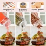CARLA HOME 24 Glass Spice Jars with Bamboo Lids, Shaker Tops, 180 Spice Labels, White Pen & Funnel for Kitchen Organization, Spice Rack, Seasoning & Herb Storage - Image 4