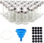 CARLA HOME 24 Glass Spice Jars with Lids, Shaker Tops, 180 Spice Labels, White Pen & Funnel for Kitchen Organization, Spice Rack, Seasoning & Herb Storage - Image 8