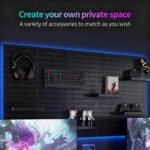 CARLA HOME Pegboard Wall Organizer Kit with 4 Modular Black Pegboards & 19 Accessories for Gaming, Office & Craft Storage (Black) - Image 3