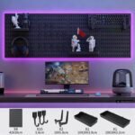 CARLA HOME Pegboard Wall Organizer Kit with 4 Modular Black Pegboards & 19 Accessories for Gaming, Office & Craft Storage (Black) - Image 5