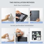 CARLA HOME Pegboard Wall Organizer Kit with 4 Modular Black Pegboards & 19 Accessories for Gaming, Office & Craft Storage (Black) - Image 8
