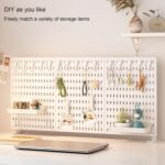 CARLA HOME Desk Pegboard Organizer Kit  with Hooks, Tray & Mount Ideal for Office, Gaming Setup & Home Workspace Organization (White) - Image 3