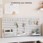 CARLA HOME Desk Pegboard Organizer Kit  with Hooks, Tray & Mount Ideal for Office, Gaming Setup & Home Workspace Organization (White) - Image 6