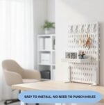 CARLA HOME Desk Pegboard Organizer Kit  with Hooks, Tray & Mount Ideal for Office, Gaming Setup & Home Workspace Organization (White) - Image 7