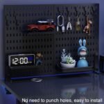 CARLA HOME 2 Pack Desk Pegboard Organizer Kit  with Hooks, Tray & Mount Ideal for Office, Gaming Setup & Home Workspace Organization (Black) - Image 5