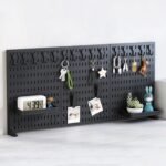 CARLA HOME 2 Pack Desk Pegboard Organizer Kit  with Hooks, Tray & Mount Ideal for Office, Gaming Setup & Home Workspace Organization (Black) - Image 6