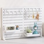 CARLA HOME 2 Pack Desk Pegboard Organizer Kit  with Hooks, Tray & Mount Ideal for Office, Gaming Setup & Home Workspace Organization (White)