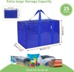 CARLA HOME 6-Pack Large Moving Storage Bags with Zippers & Handles with 95 Liters Capacity for Space Saving, Travel, Camping & Organization (Blue) - Image 3