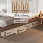 CARLA HOME Bed Sheet Organizer Set of 4 with Handle & Window for Covers, Pillowcases, Blankets, Clothes & Sheets (Beige) - Image 4