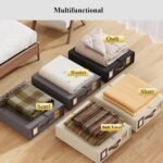 CARLA HOME Bed Sheet Organizer Set of 4 with Handle & Window for Covers, Pillowcases, Blankets, Clothes & Sheets (Beige) - Image 5