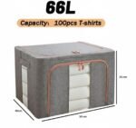 CARLA HOME 3 pack Large Clothes Storage Bins with Lids for Clothing, Bedding, Blankets, Toys (66L capacity - Grey) - Image 2