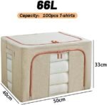 CARLA HOME 3 pack Large Clothes Storage Bins with Lids for Clothing, Bedding, Blankets, Toys (66L capacity - Beige) - Image 2