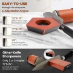 CARLA HOME Rolling Knife Sharpener Kit with 5 Magnetic Angles (12°/15°/17°/19°/22°) for Chef & Home Kitchen Use - Image 2