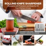 CARLA HOME Rolling Knife Sharpener Kit with 5 Magnetic Angles (12°/15°/17°/19°/22°) for Chef & Home Kitchen Use - Image 5