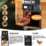 CARLA HOME Automatic Chicken Coop Door Opener with Timer Control, Anti-Pinch Protection, LCD Display & Battery Powered for Backyard Chickens - Image 4