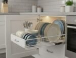 CARLA HOME 2 Pack Pull Out Dish Rack for Kitchen Cabinet with Slide Out Drawer Organizer for Plates, Bowls & Utensils - Image 2