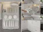 CARLA HOME 2 Pack Pull Out Dish Rack for Kitchen Cabinet with Slide Out Drawer Organizer for Plates, Bowls & Utensils - Image 3